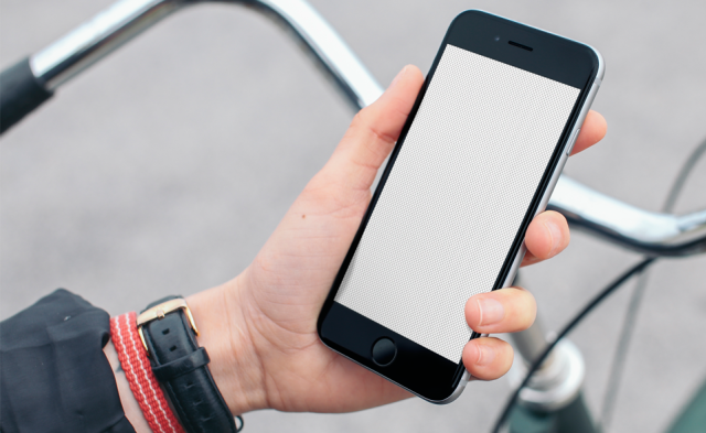 iPhone 6 Free Mockup on a Bike