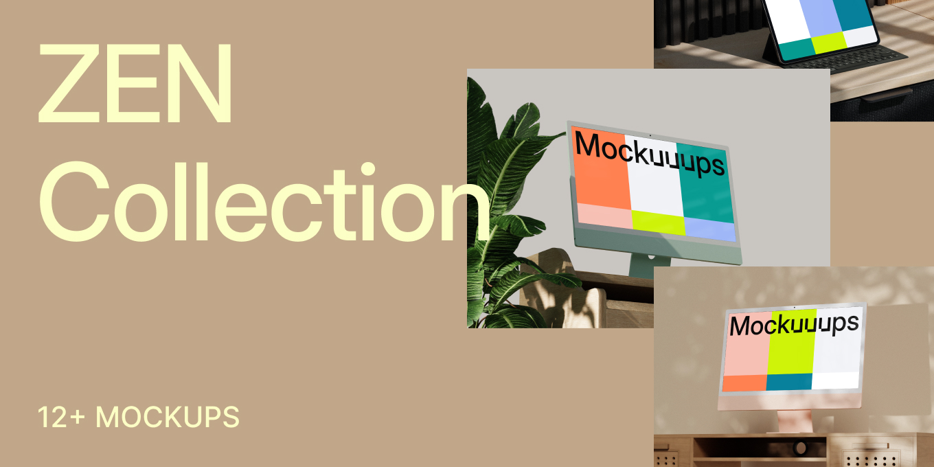 Introducing Zen Series: 12 Stunning iPad Pro & iMac Mockup Scenes