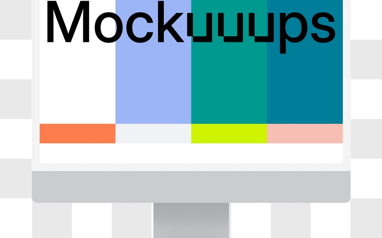 Transparent iMac mockup with clear background showcasing desktop software interface, perfect for portfolios and presentations