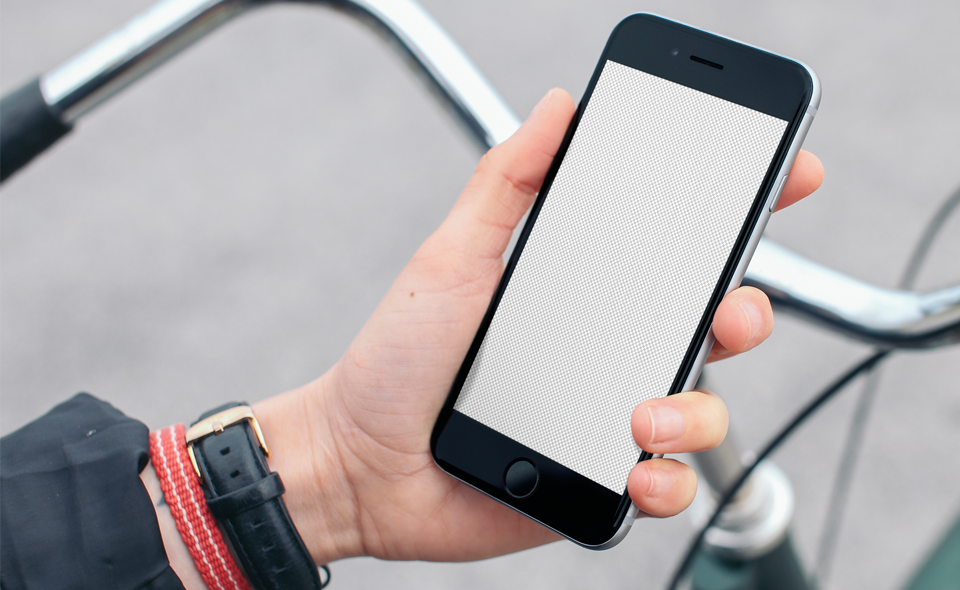iPhone 6 Free Mockup on a Bike