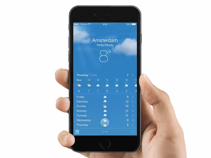 iOS8 Weather - Framer Prototype