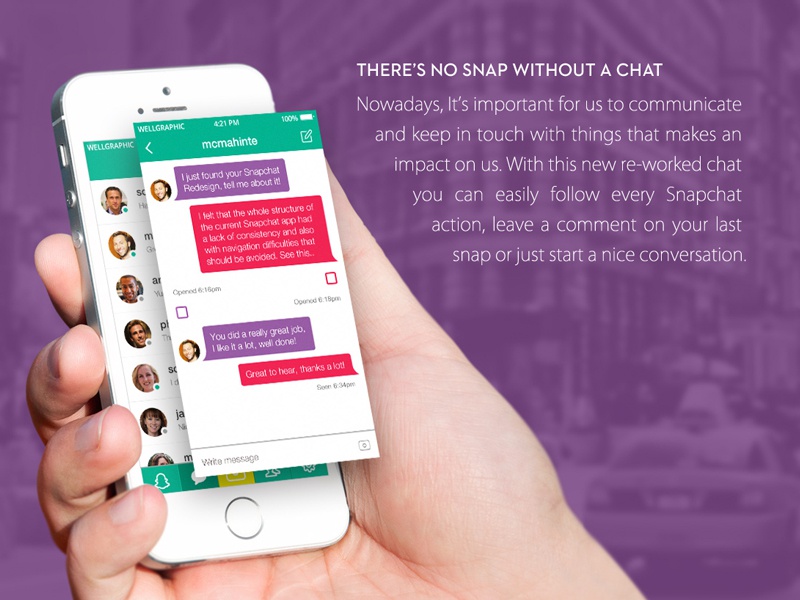 Snapchat Redesign - There's no snap without a chat