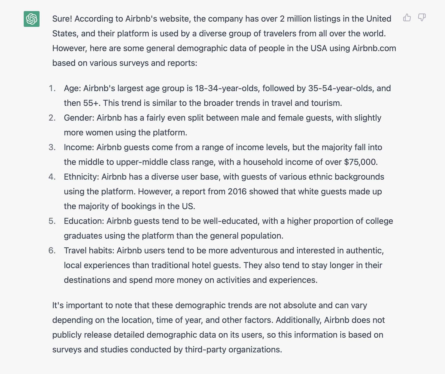 ChatGPT prompt for getting real data for design research