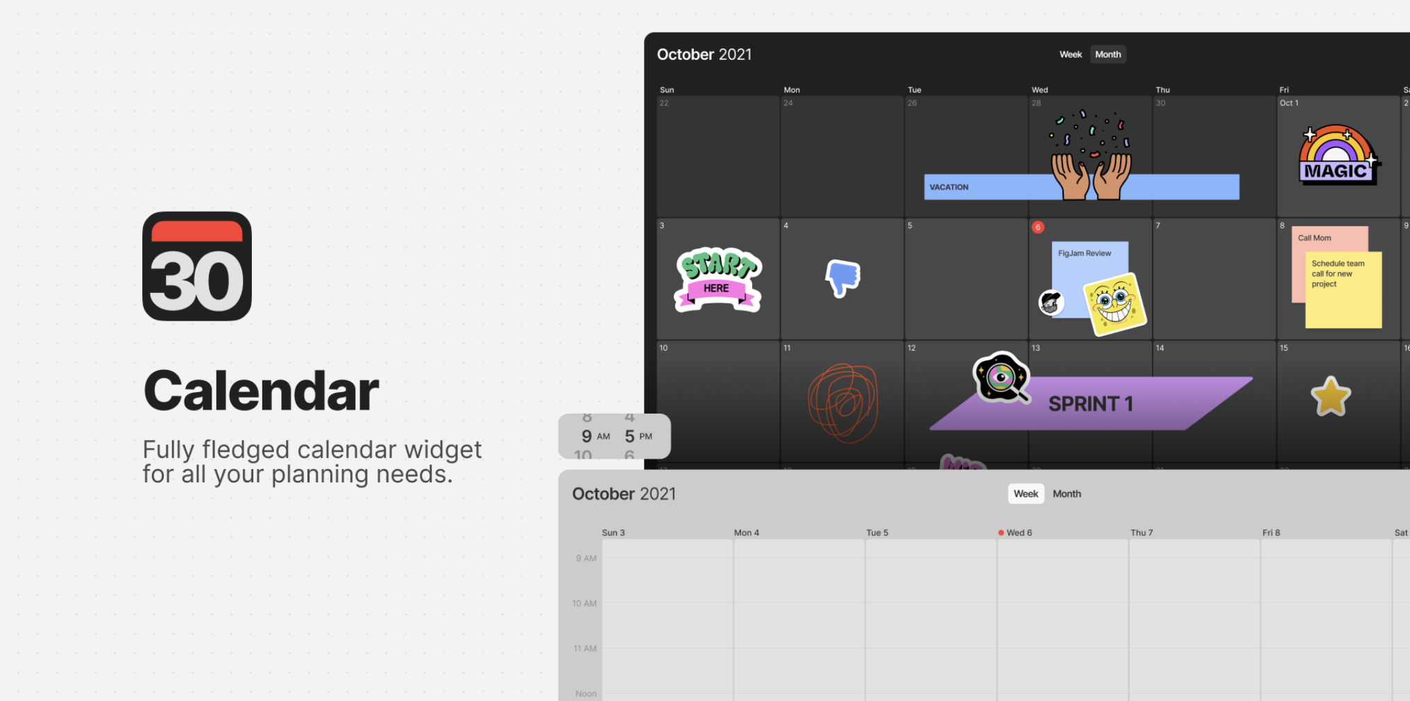 Calendar Figma Widget
