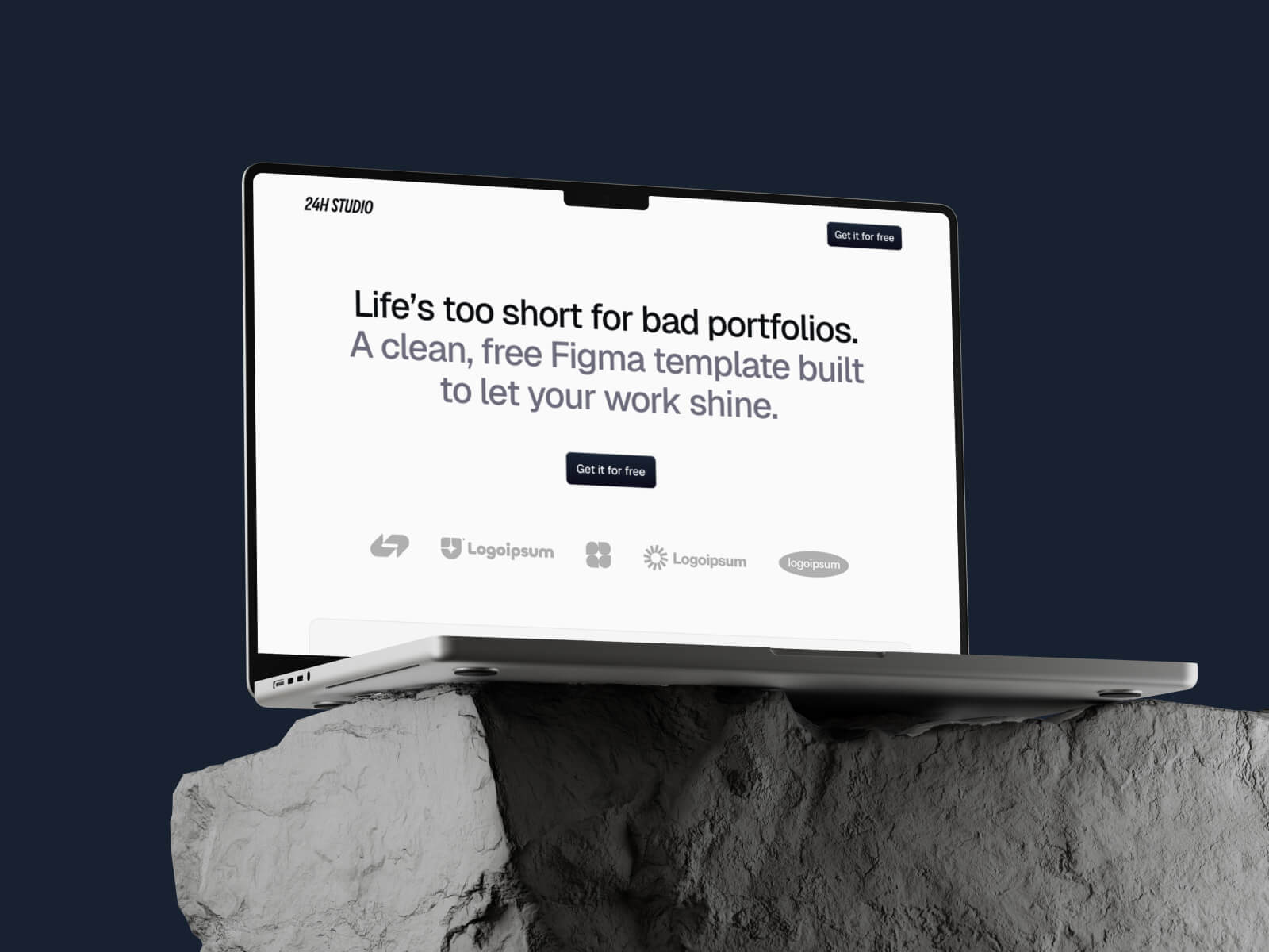 Clean, minimal portfolio template with project showcase grid and straightforward navigation designed for quick implementation