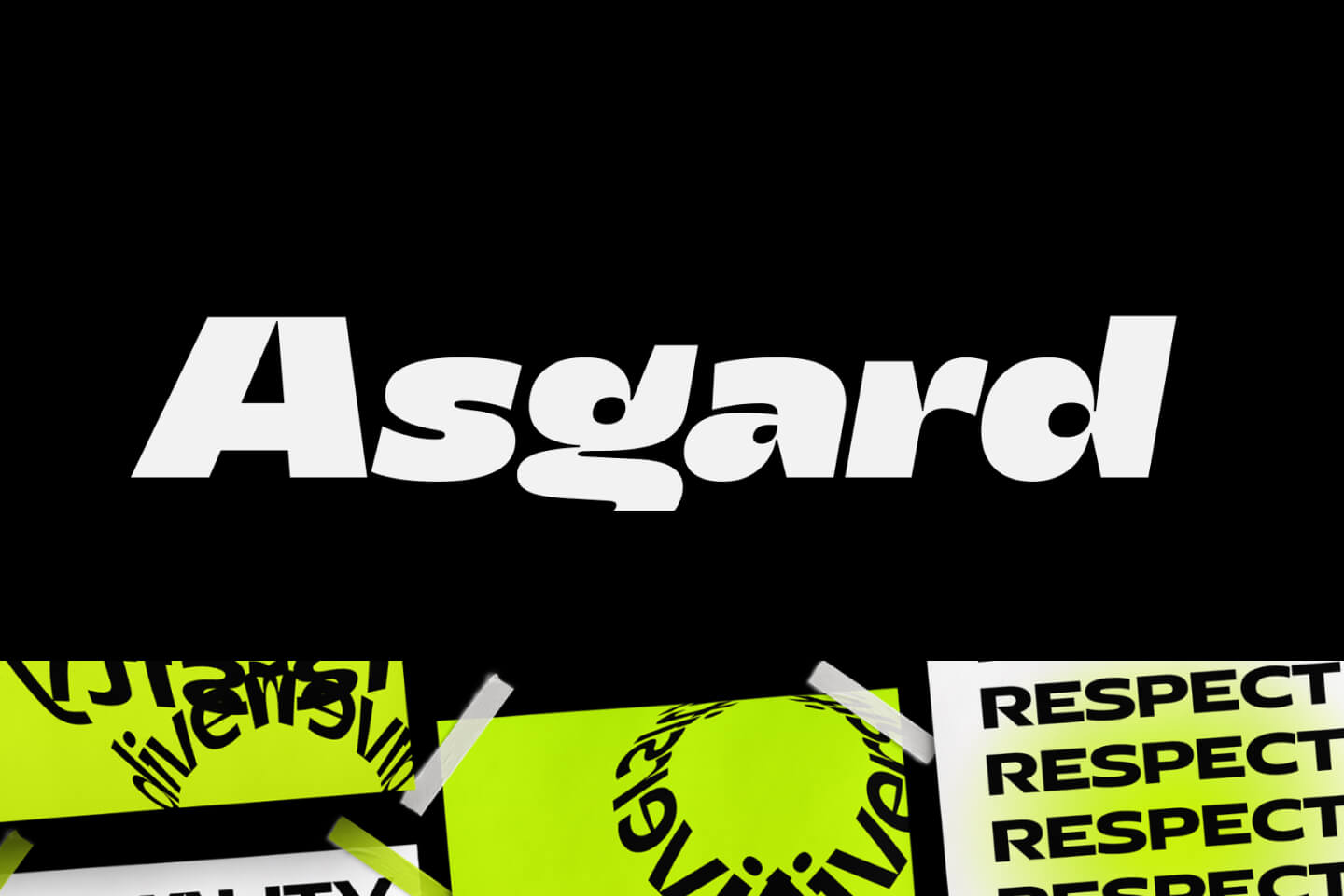 Asgard font logo preview – bold geometric sans-serif for logos