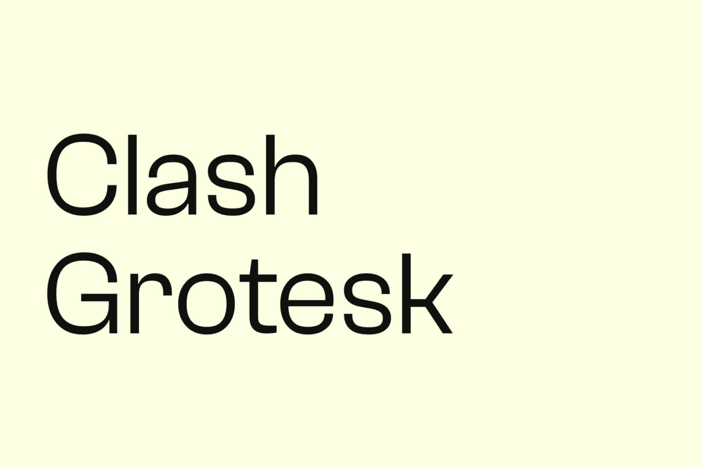 Clash Grotesk font logo preview – contemporary geometric sans-serif for logos