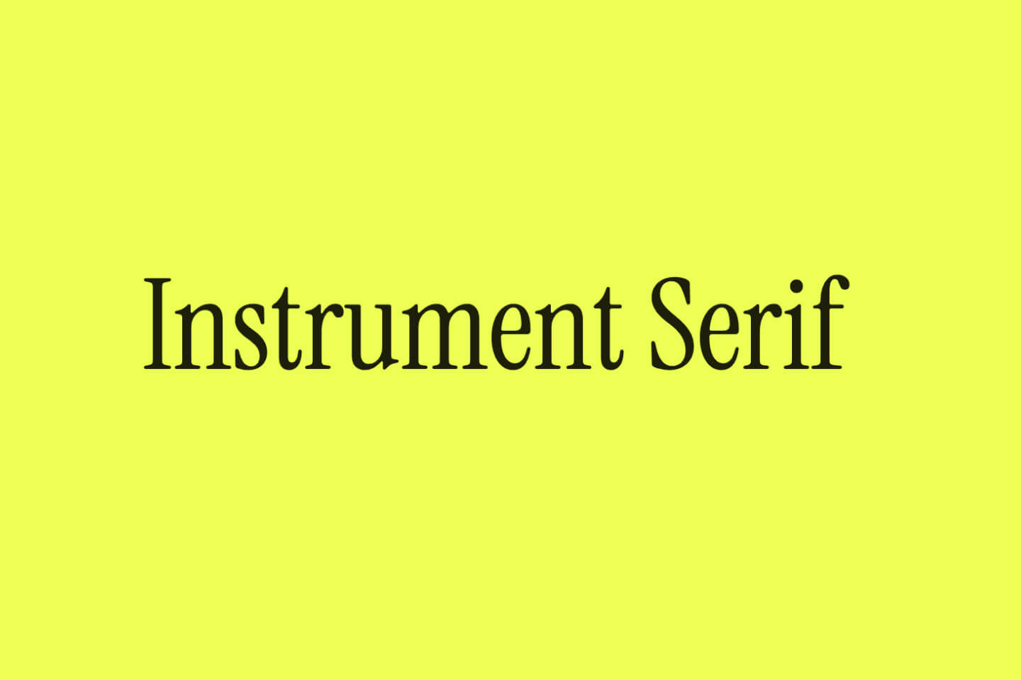 Instrument Serif font logo preview – sharp editorial serif for sophisticated logos