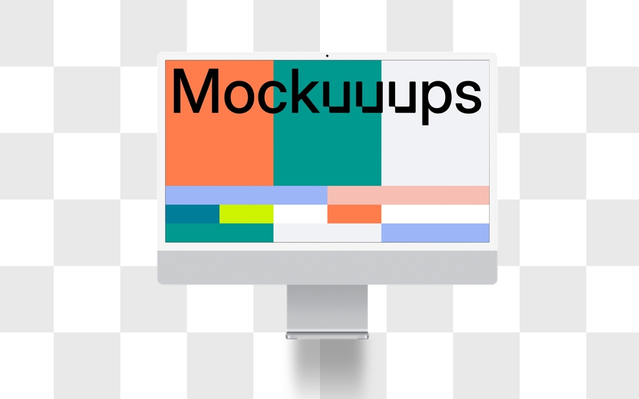 iMac mockup with transparent background in isometric view, perfect device mockup template for showcasing digital content