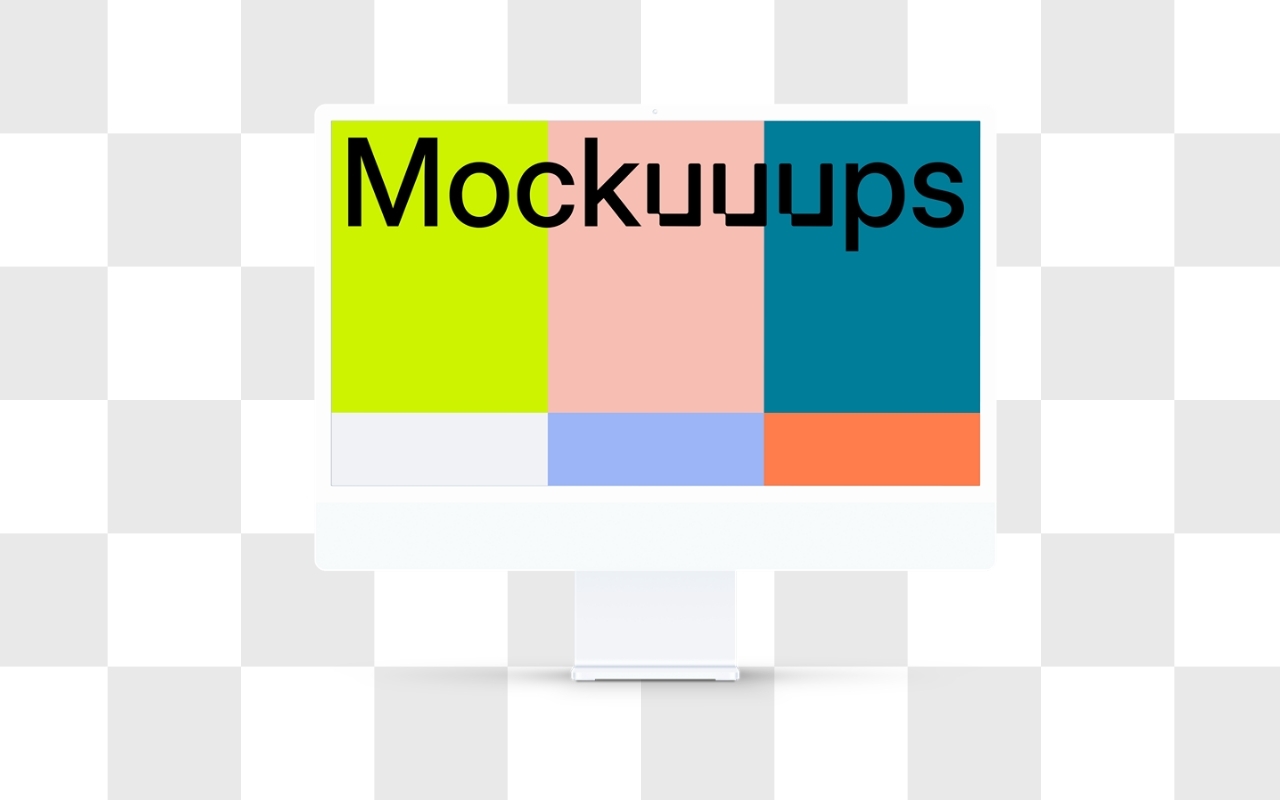 iMac mockup with transparent background in isometric view, perfect for showcasing digital content and brand presentations