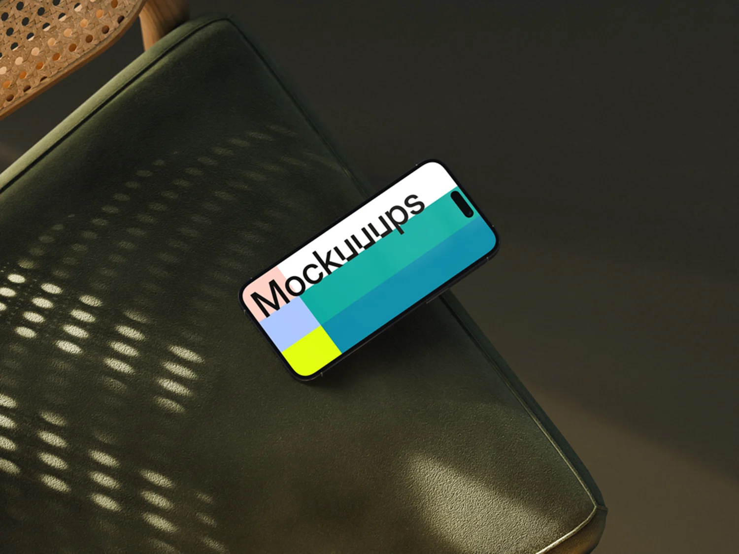 iPhone 17 leather surface mockup