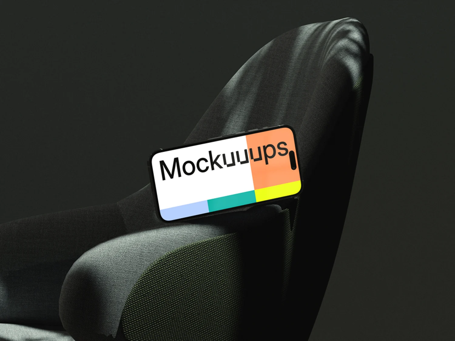 iPhone 17 fabric chair mockup