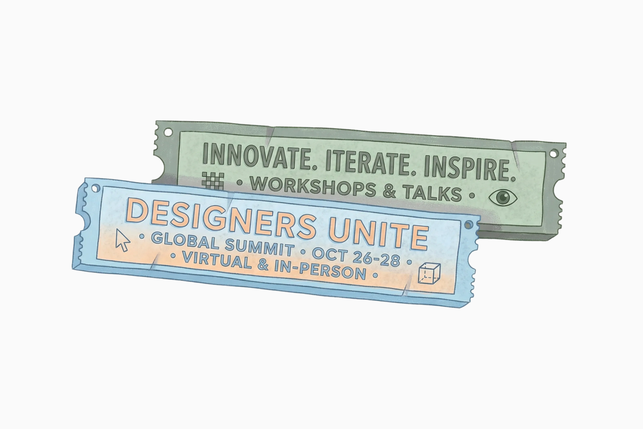 Design conference ticket gift for UI UX designer professional development