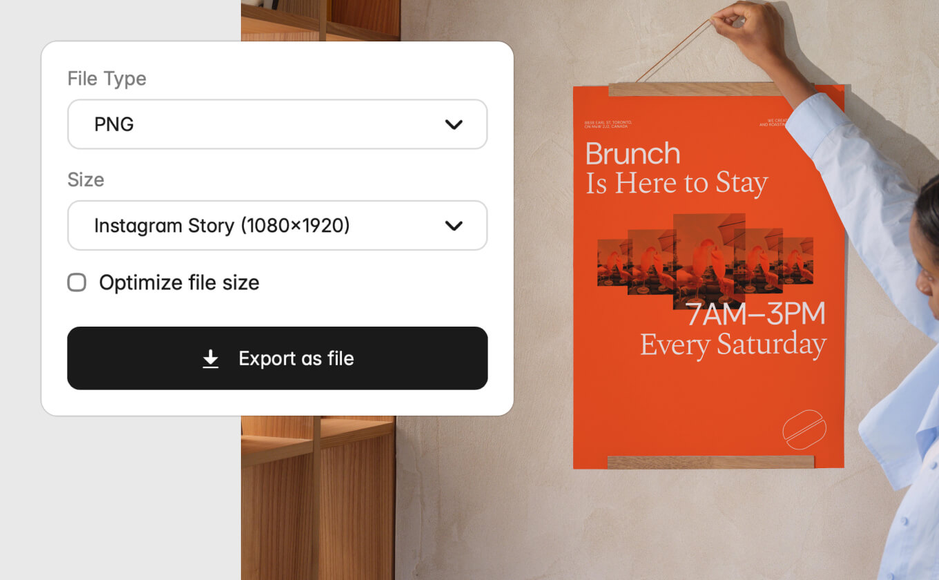Export presets dropdown in Sketch plugin showing social media platform dimensions