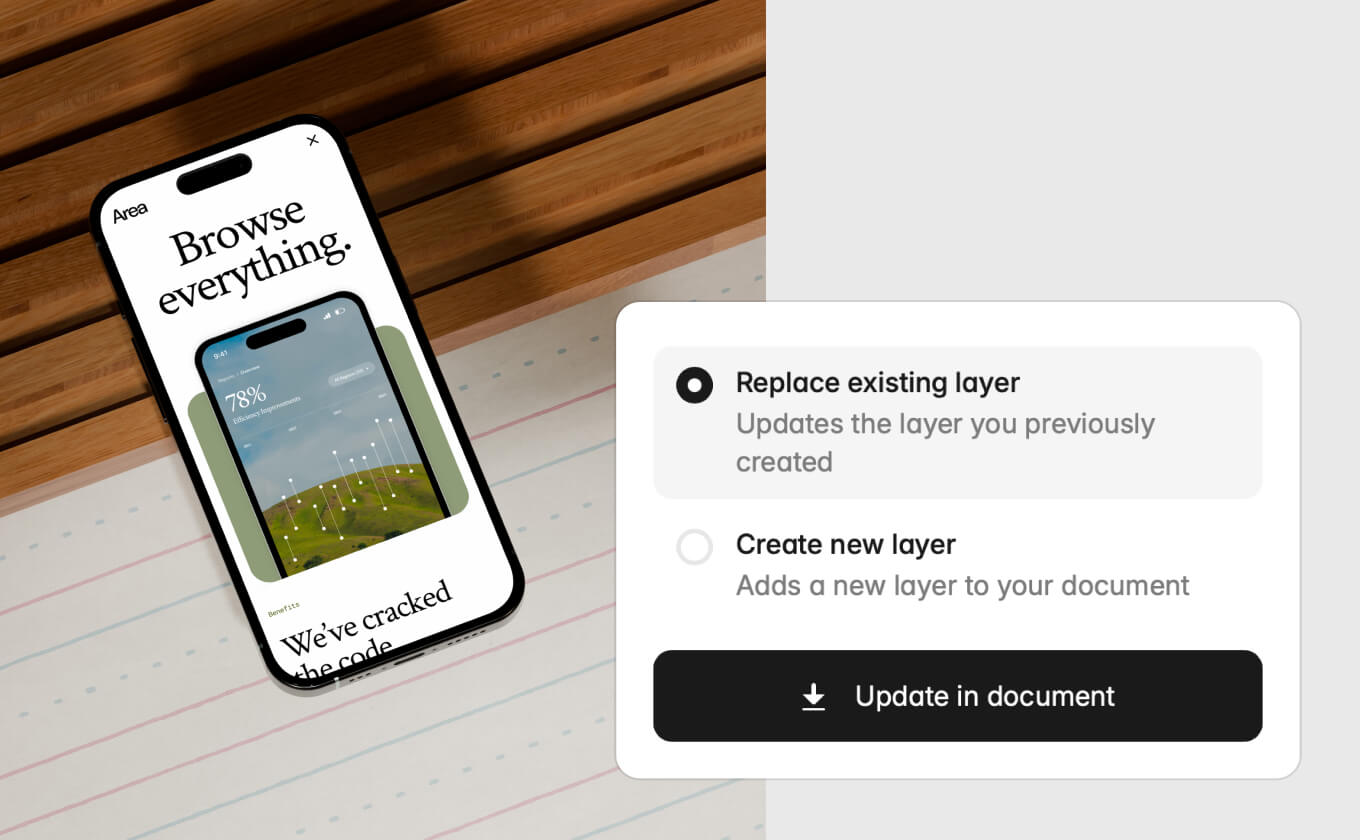 Updating an existing mockup in a Sketch file using the Mockuuups plugin