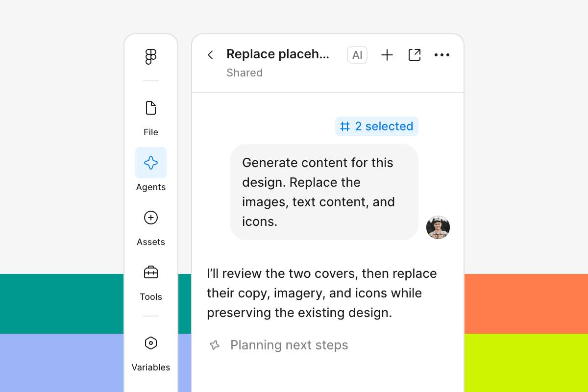 Interaction with the Figma AI agent