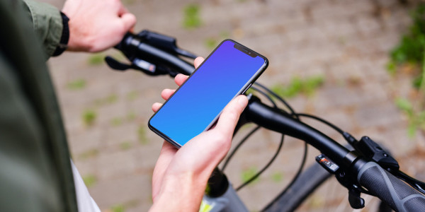 Bike mockups with iPhone 11 and Samsung S20