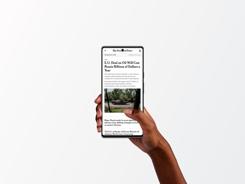 Woman holding Google Pixel 6 Mockup on white background