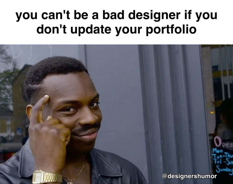 UX Portfolio update meme