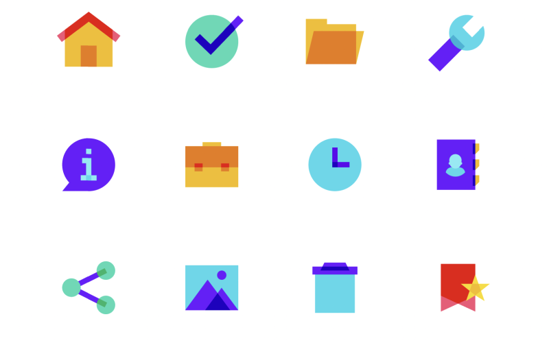 Color glass icons for Figma