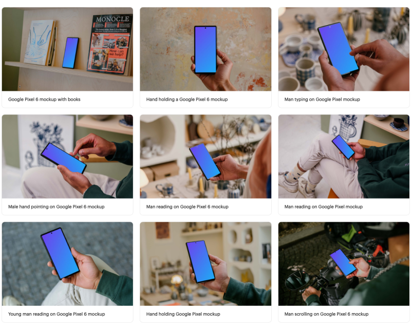 Google Pixel 6 Mockups for Figma