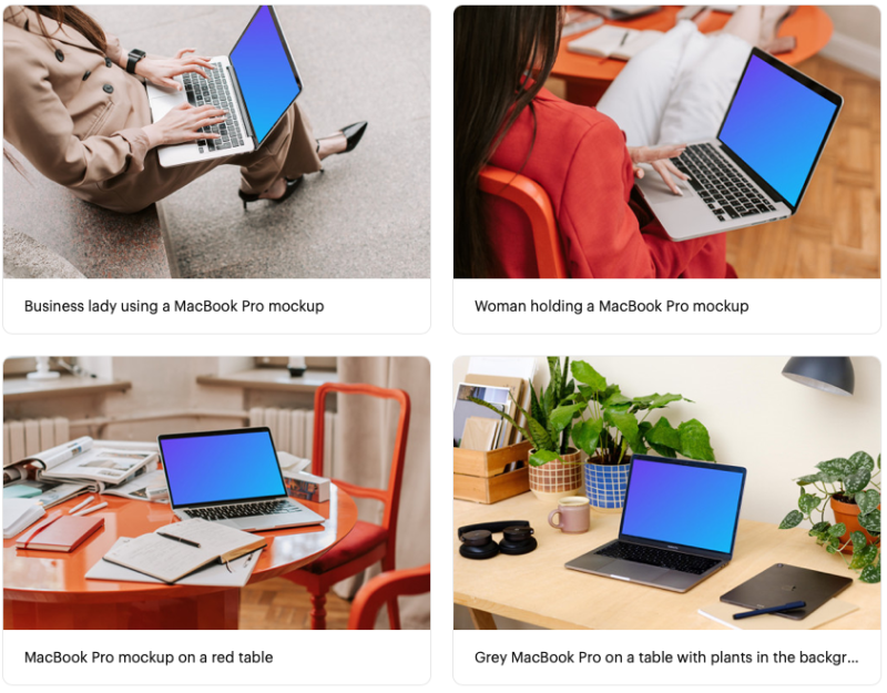 Photorealistic and lifestyle MacBook Mockups for Figma