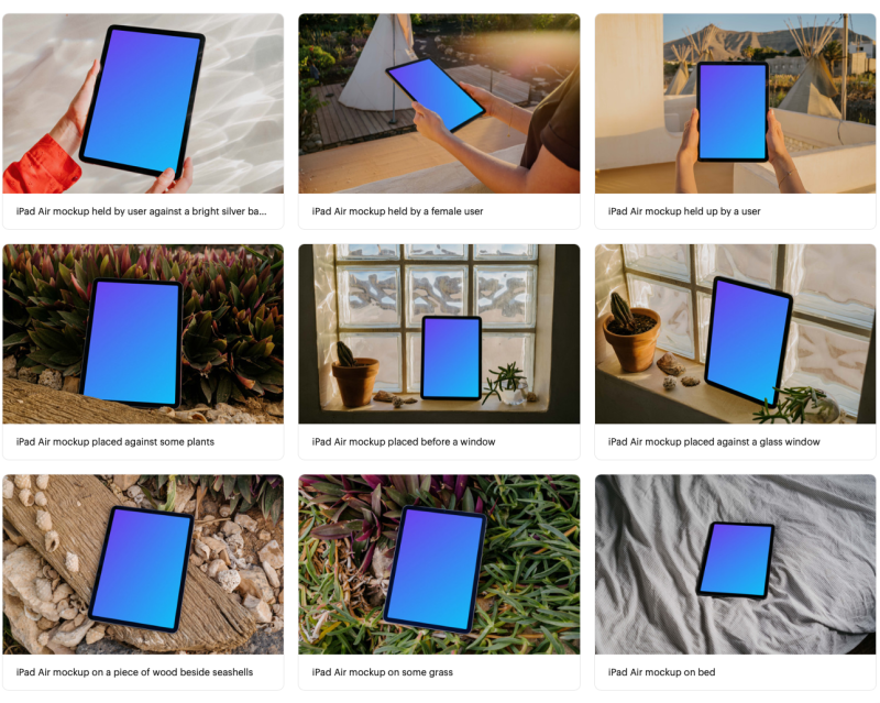 iPad Air mockups for Figma