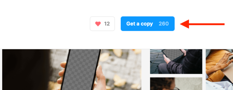 Click on Get a copy to duplicate Figma community file
