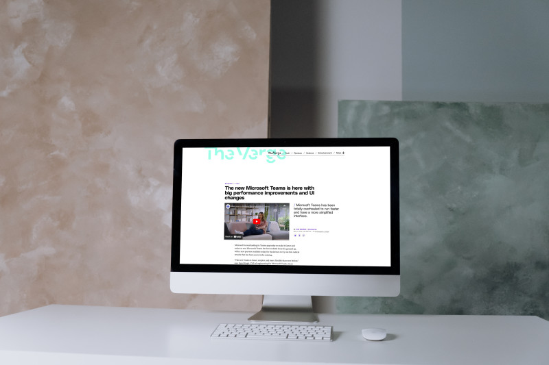 The Verge website placed into iMac mockup
