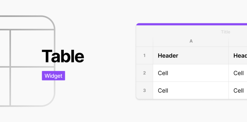 Screenshot of Table UI for Figma Widgets