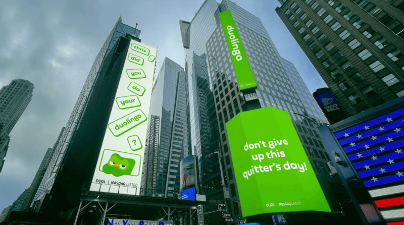 Duolingo Ads on Time Square