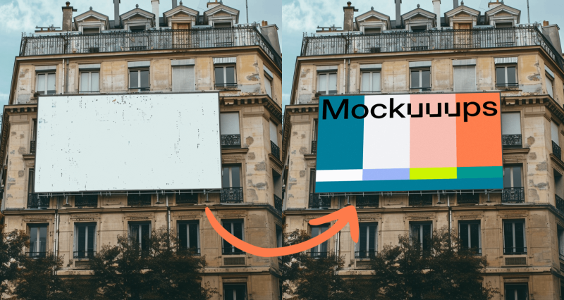 Two billboard mockups compared