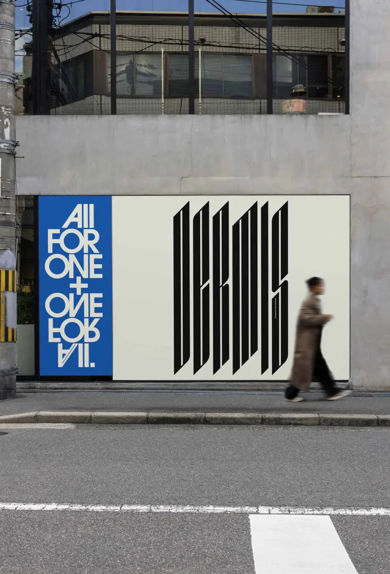 Urban billboard mockup in Tokyo