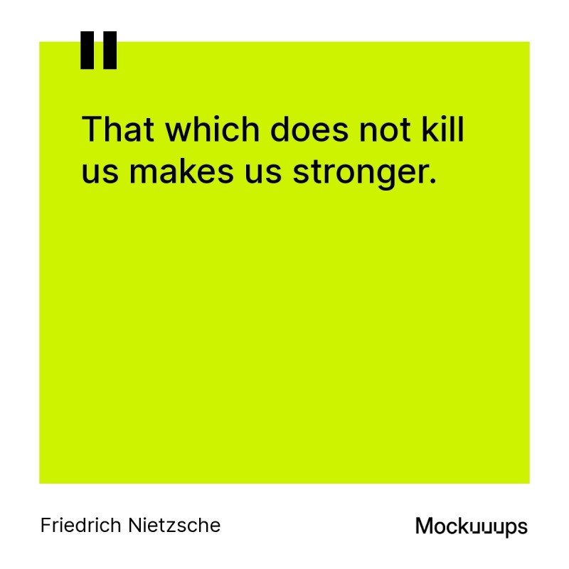 Inspirational quote by Friedrich Nietzsche about becoming stronger through adversity