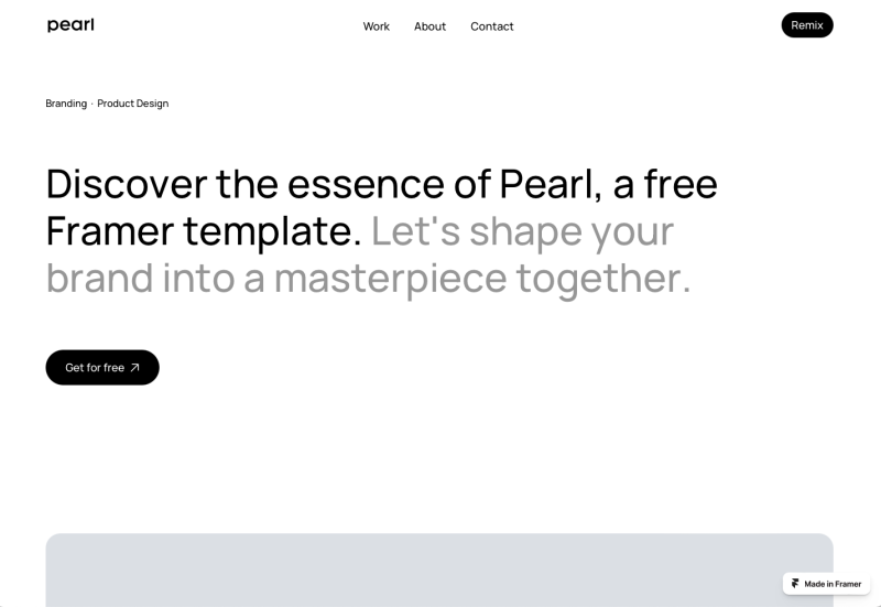 Here's a sleek, modern designer portfolio template built for Framer