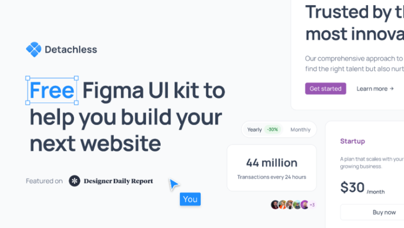 Detachless Free UI Kit for Figma